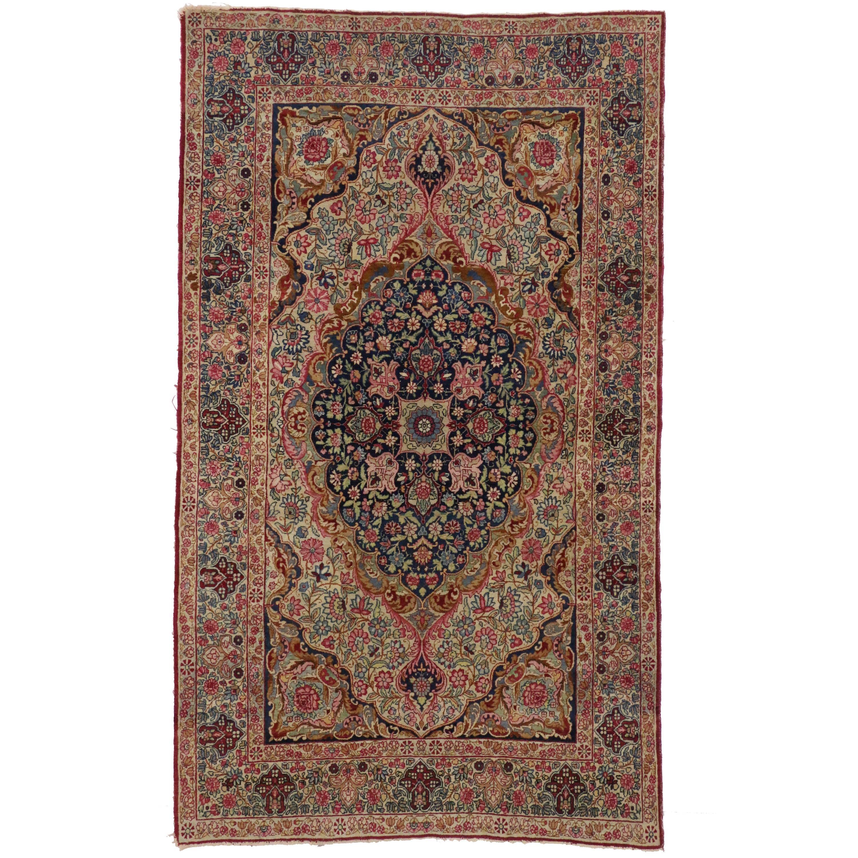 Late 19th Century Antique Persian Kermanshah Rug with Art Nouveau Style