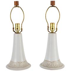 Pair of Martz Sgraffito Table Lamps