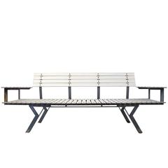 Architecturally Inspired Welded Steel and Wood Slat Bench