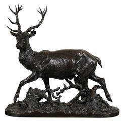 Bronze Stag Sculpture by Christopher Fratin