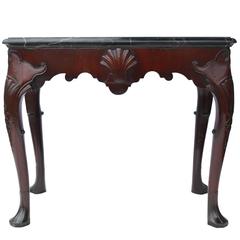 Antique George II Mahogany Marble-Topped Irish Console Table