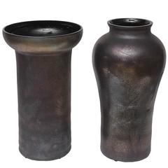 Oversized Cenedese Scavo Glass Vases 2
