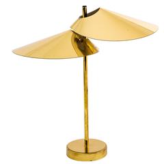 lampe de table ou de bureau 'Lily Pad' en laiton par Curtis Jere:: 1977