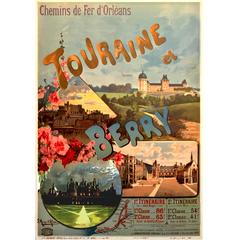 Belle Époque Period French Travel Poster for Touraine et Berry by Hugo D'alesi