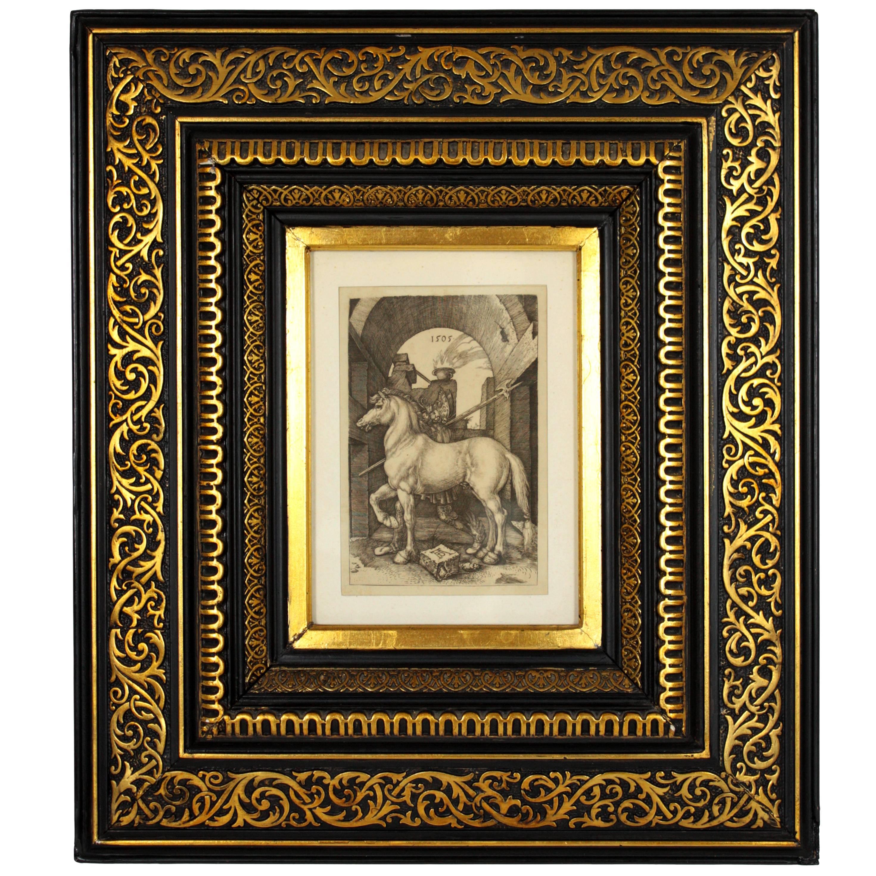 Albrecht Dürer "The Small Horse", gravure sur cuivre du XIXe siècle en vente