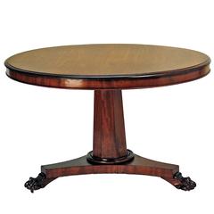 English Regency Mahogany Pedestal Center Table, circa 1825