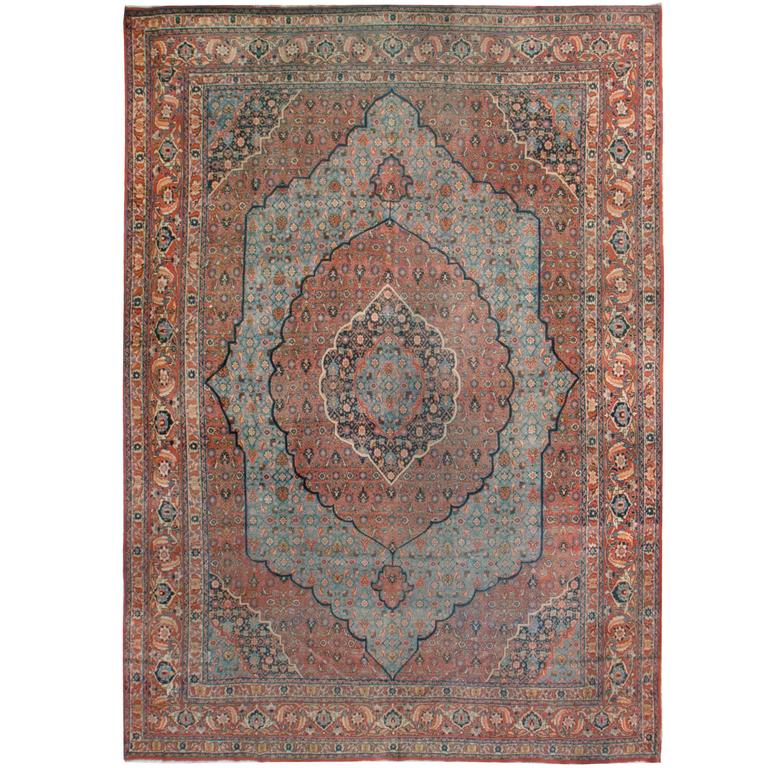 Antique Persian Tabriz Rug For Sale at 1stdibs