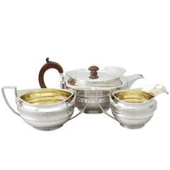 Sterling Silver Three-Piece Tea Service, Antique George III 4