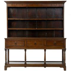 18th Century English Oak Dresser and Rack