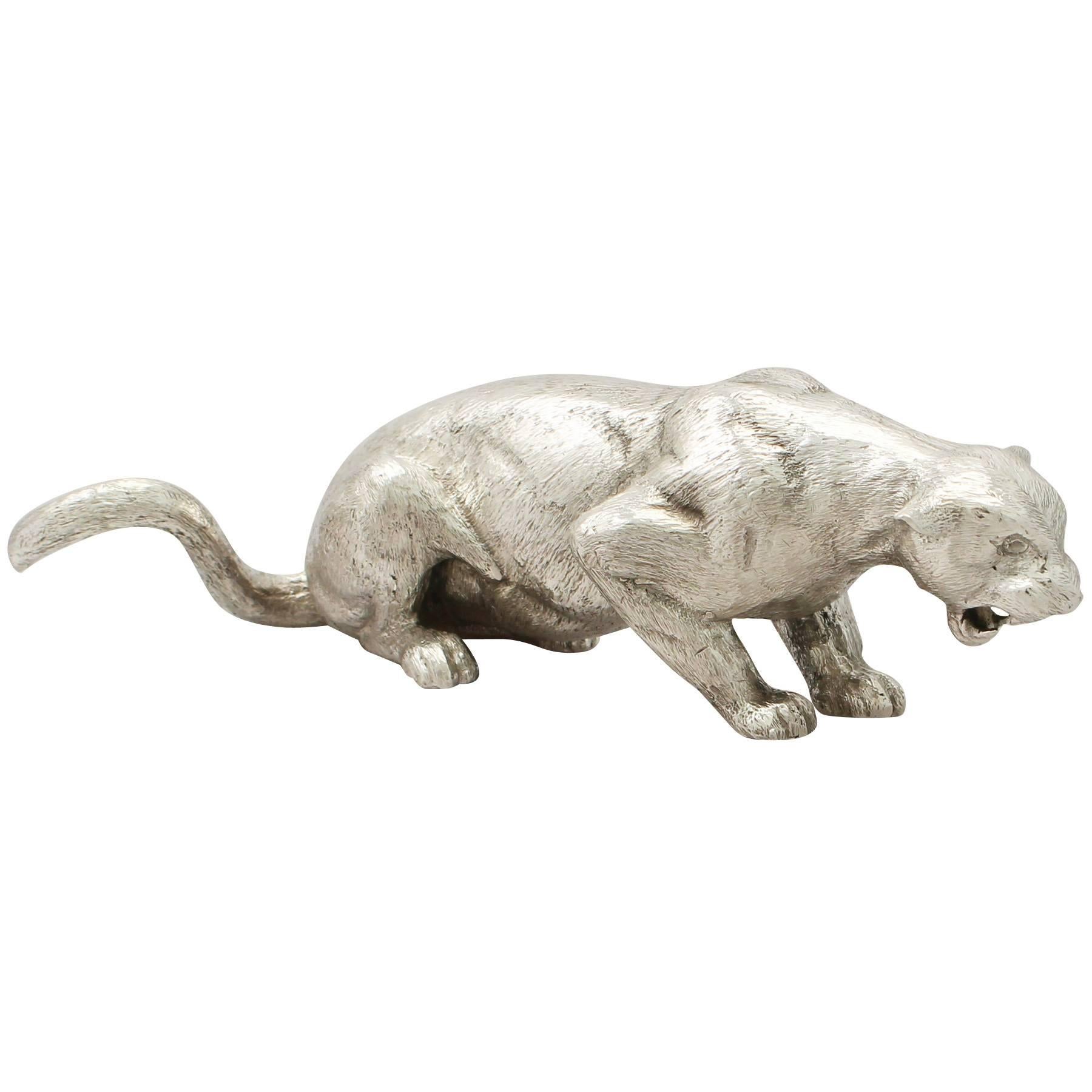 Sterling Silver Model of a Panther - Vintage Elizabeth II