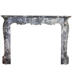 18th Century Grey Marble antique Fireplace Mantel from the Regency Period 12