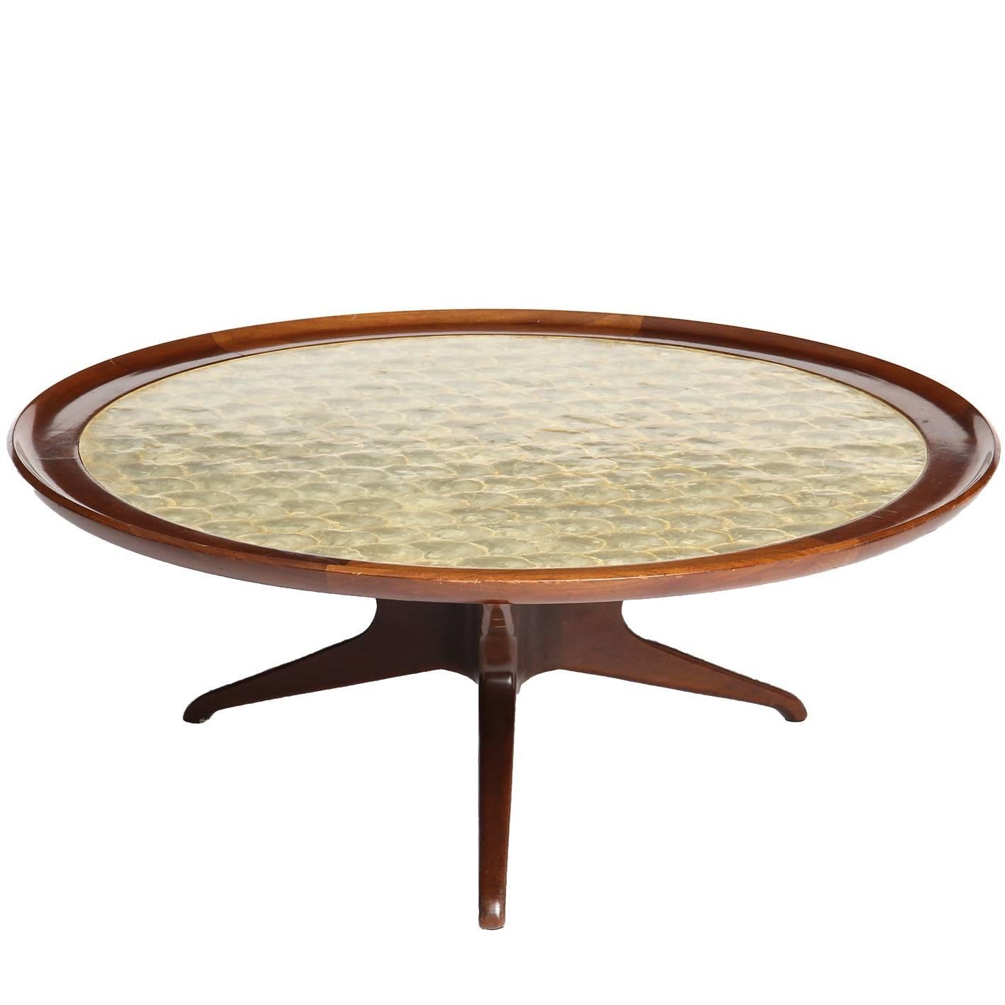 Sculptural Capiz Topped Low Table