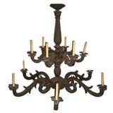 Large Cast Iron French Chandelier