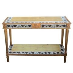 French Maison Jansen Neoclassical Style Églomisé Console Table