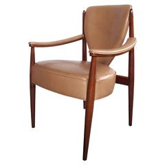 Stylish Danish 1960s Bentwood Teak Armchair