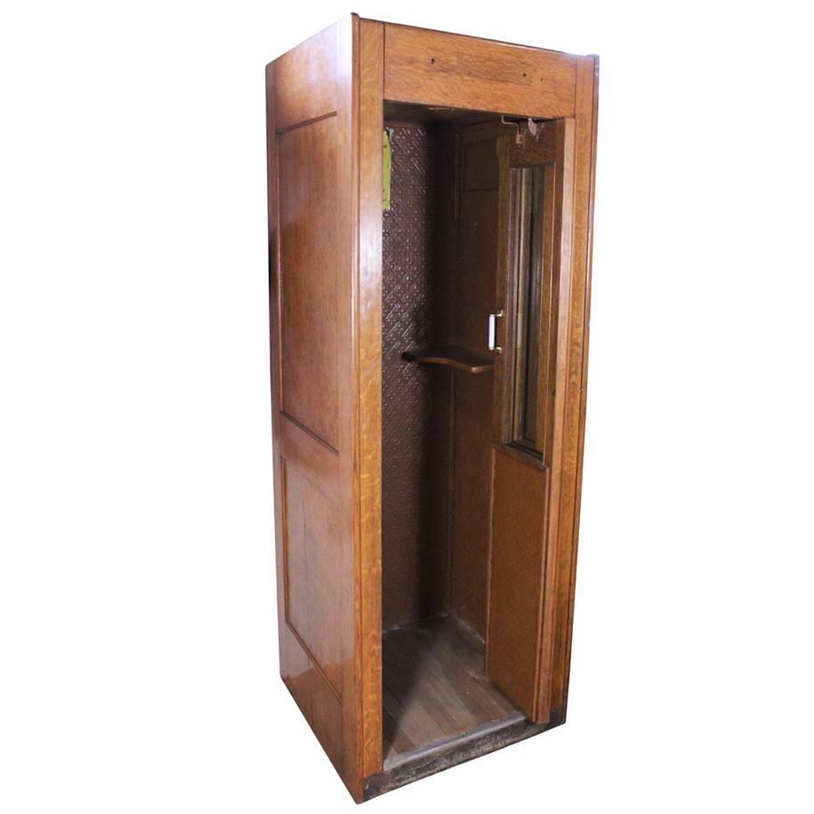 Vintage Oak Phone Booth For Sale at 1stdibs
