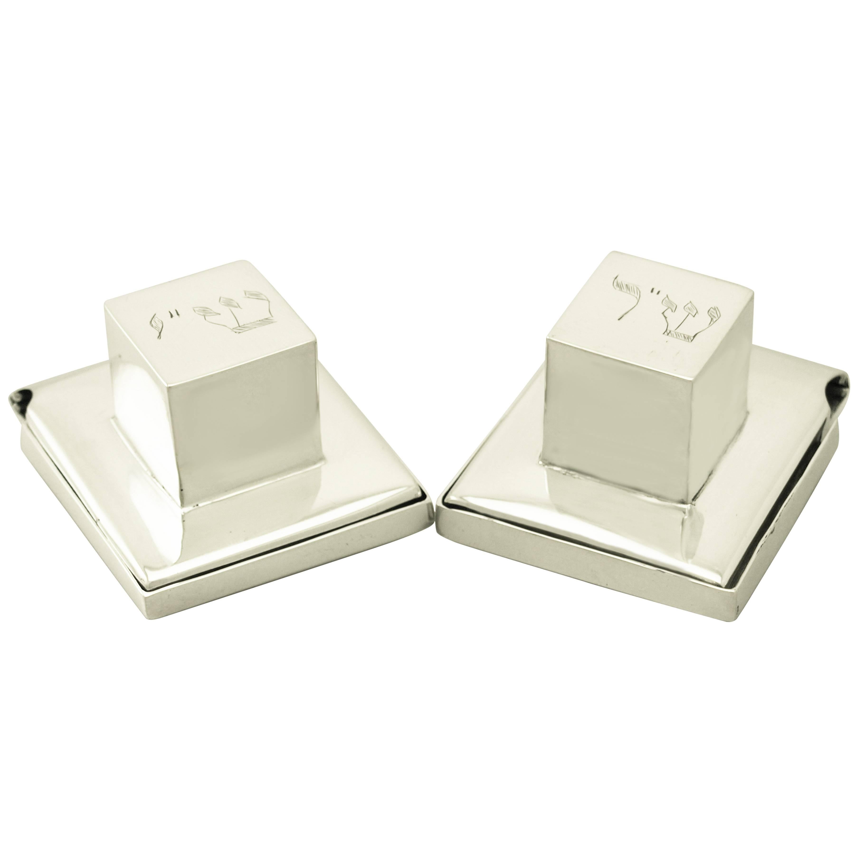 Sterling Silver Tefillin, Antique George V