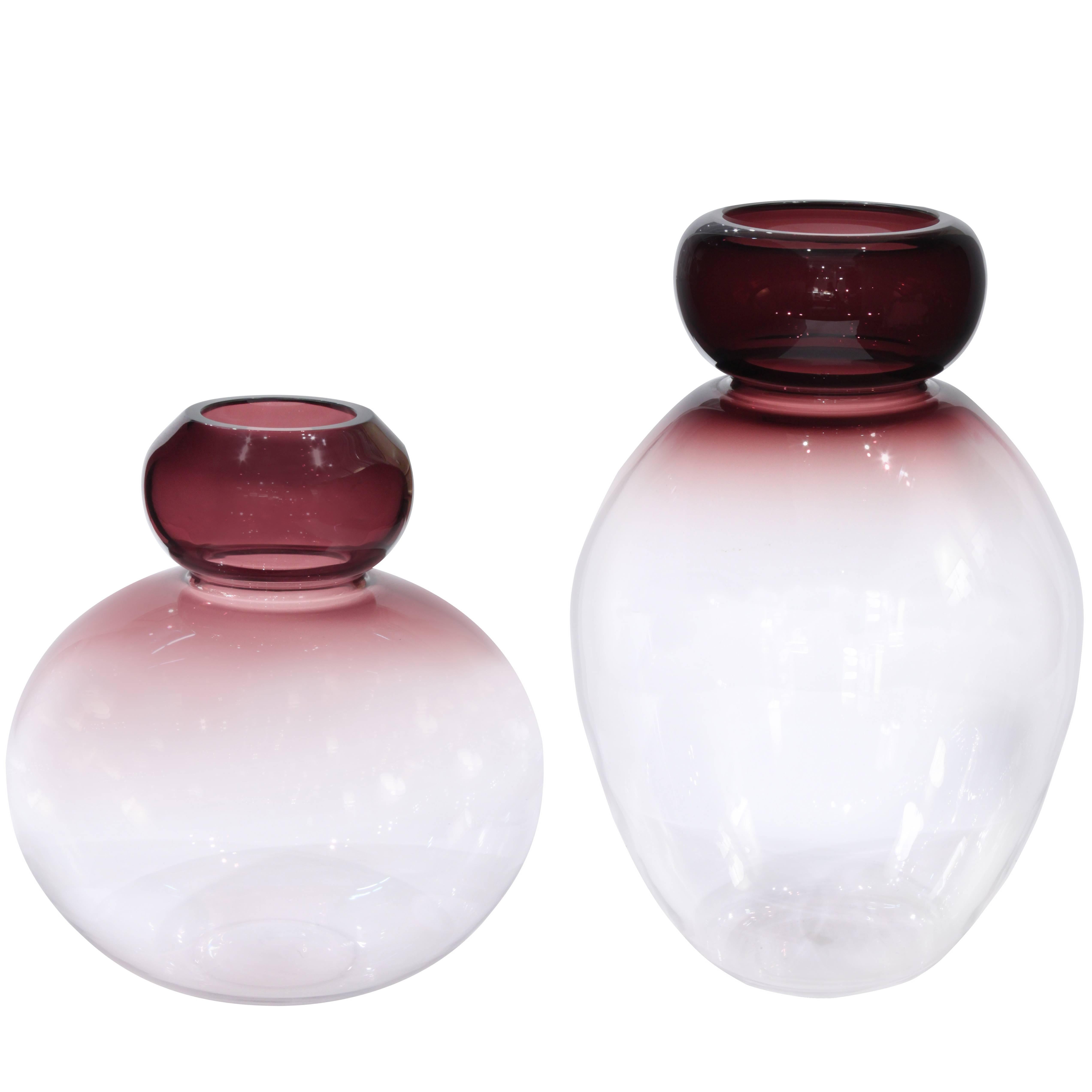 Pair of Sfumato Glass Vases by Alfredo Barbini