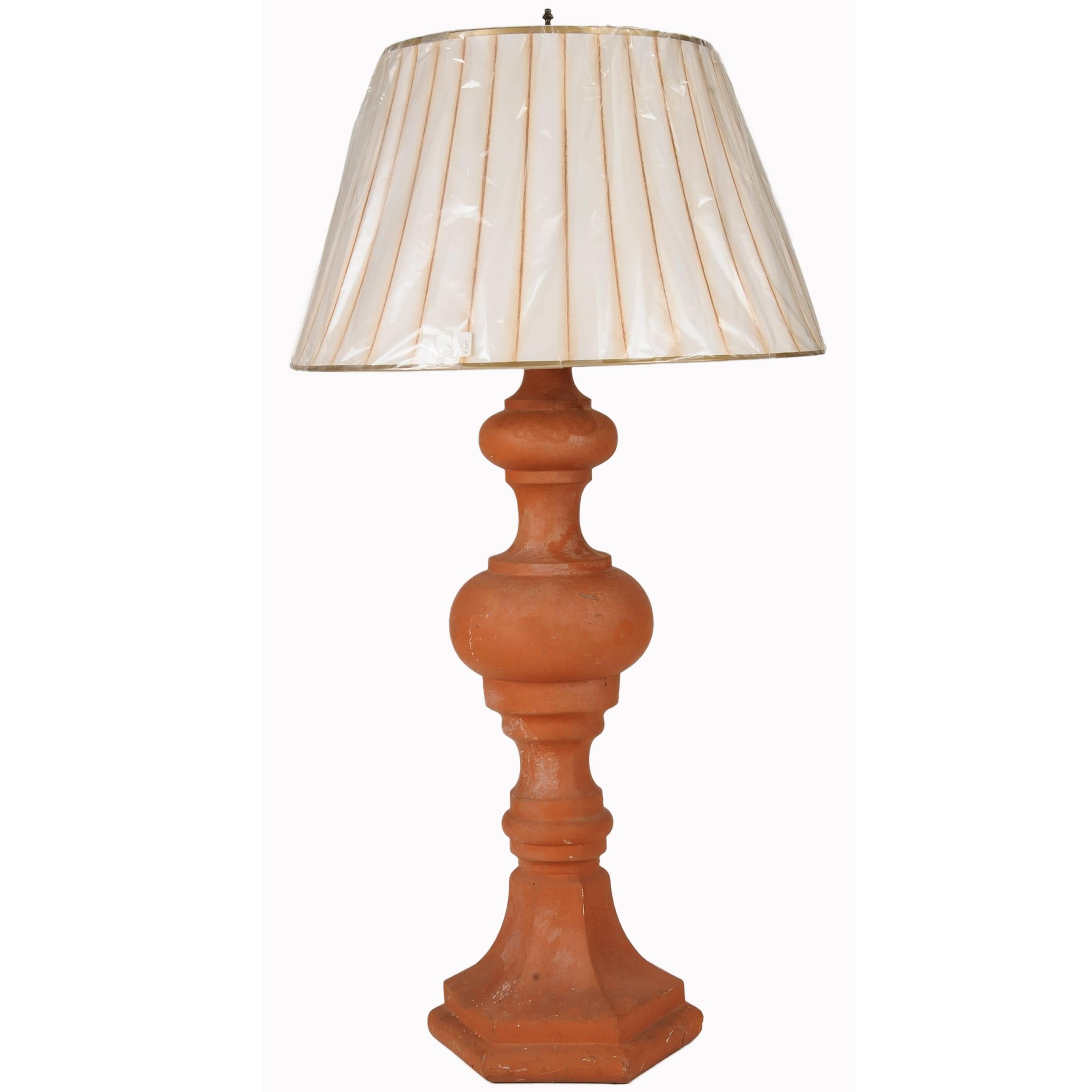 Terra Cotta Chimney Top Lamp For Sale