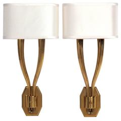 Pair of Elegant Modern Sconces after Émile-Jacques Ruhlmann