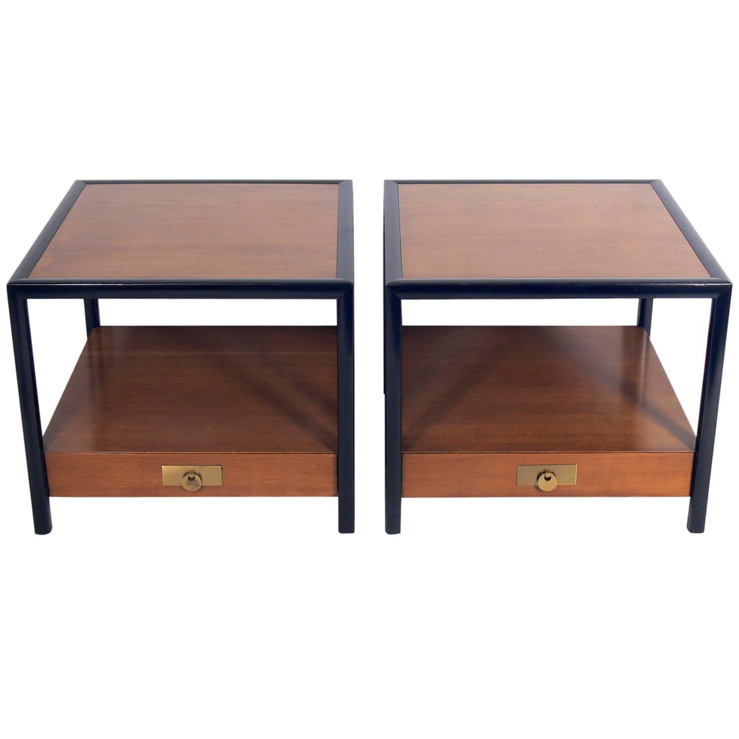 Pair of Clean-Lined Night Stands or End Tables by Michael Taylor for Baker