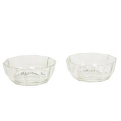 Pair of Crystal Decagonal Bowls, Italian