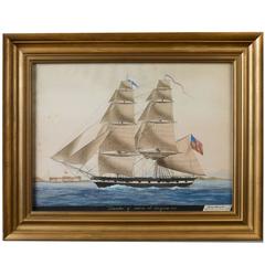 Ship "Leander" of Salem at Smyrna Painting, 1831