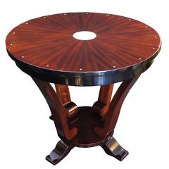 Art Deco Mahogany Starburst Side Table