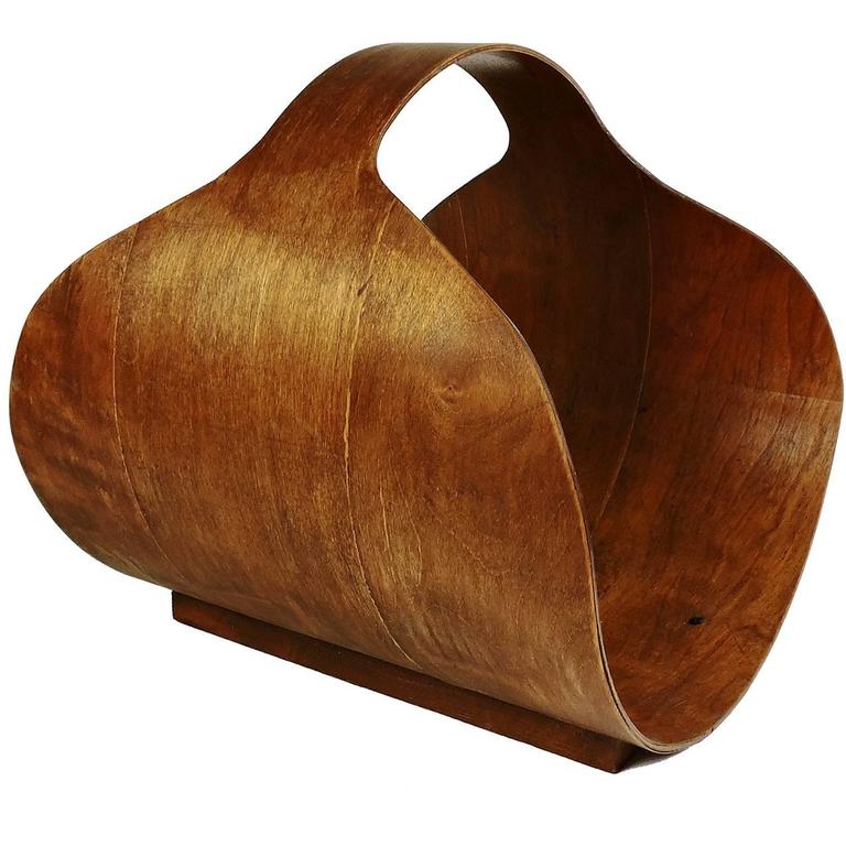 MidCentury Modern Bentwood Open Basket at 1stdibs