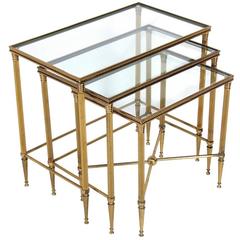 Set of Neoclassical Brass Nesting Tables