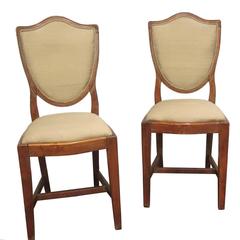 Antique Pair of Edwardian Style Shield Back Chairs