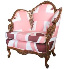 Pink Union Jack Upholstered Chair