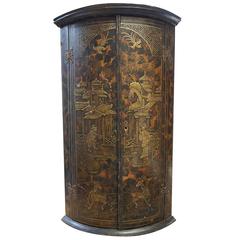 18th Century English Chinoiserie Corner Cabinet