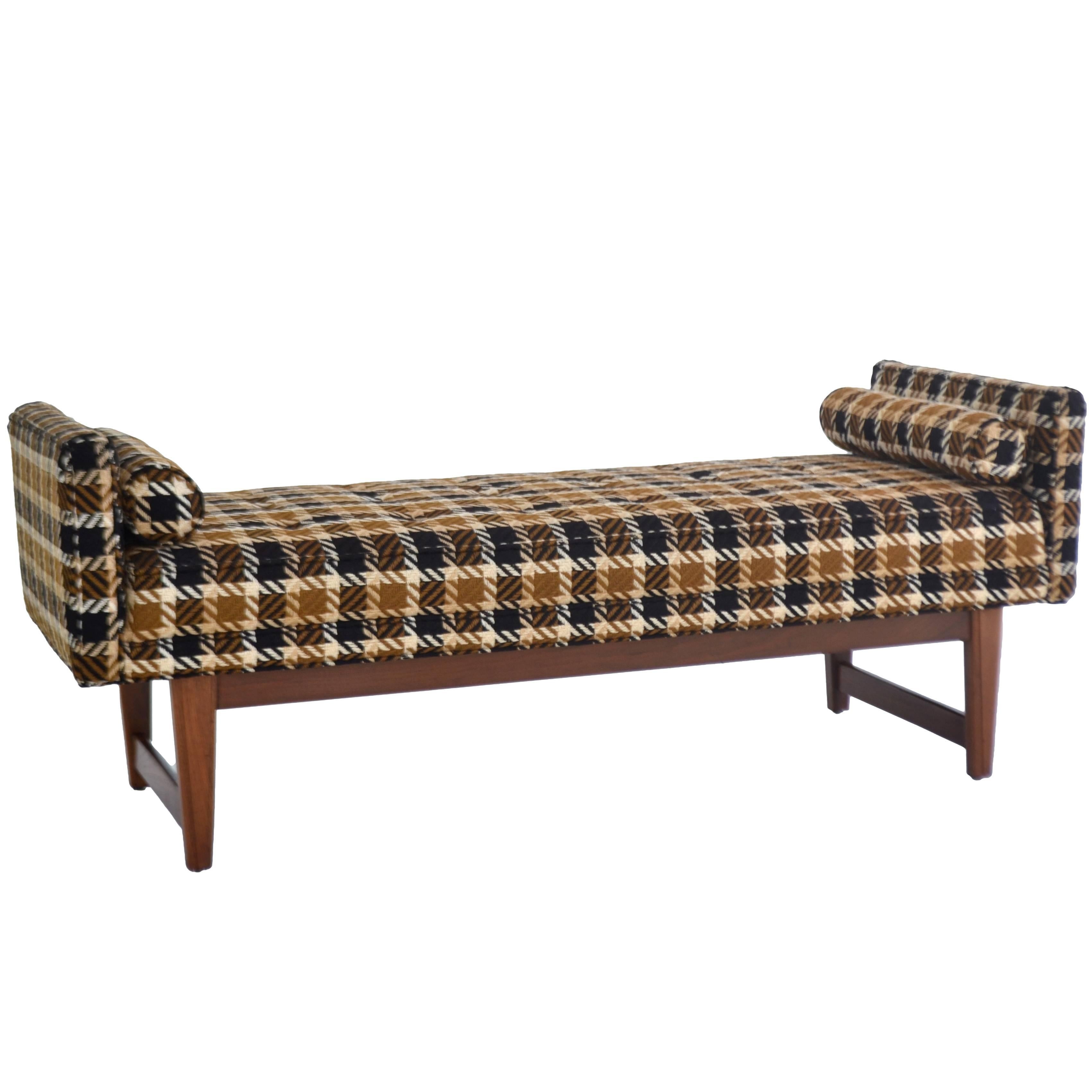 Mid-Century Upholstered Bench by Selig For Sale