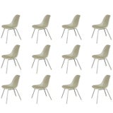 Charles And Ray Eames White Shell Chairs For Herman Miller For