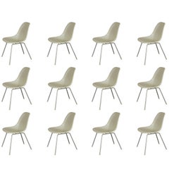 Eames for Herman Miller White Fiberglass Shell Chairs