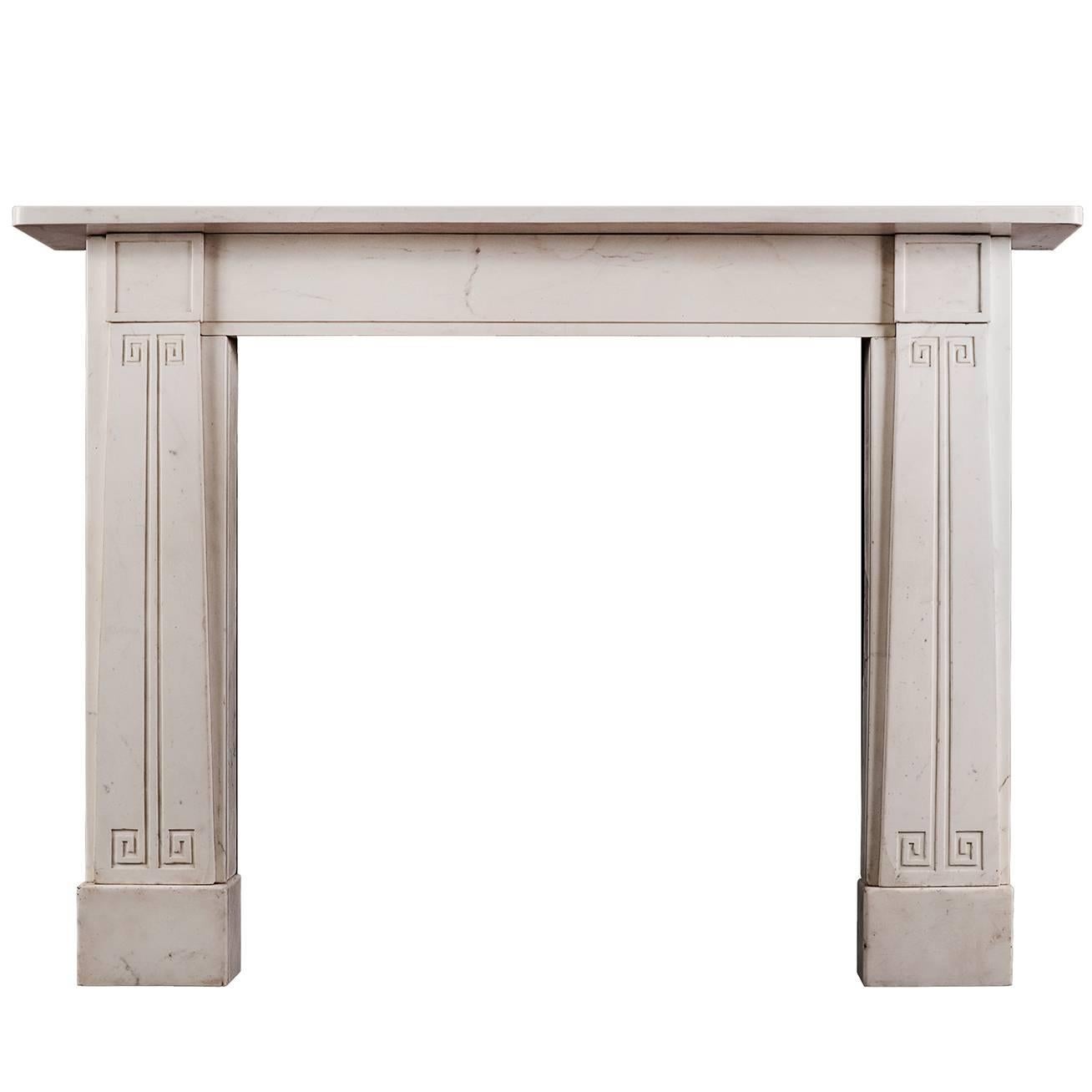 Statuary Marble Fireplace Mantel in the Manner of John Soane For Sale
