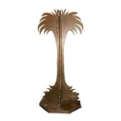Large Palm Tree Etched Brass Sculpture 4