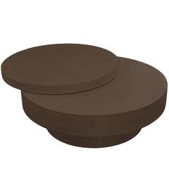 Vintage Chic Coffee Table in Lacquered Linen with Rotating Top