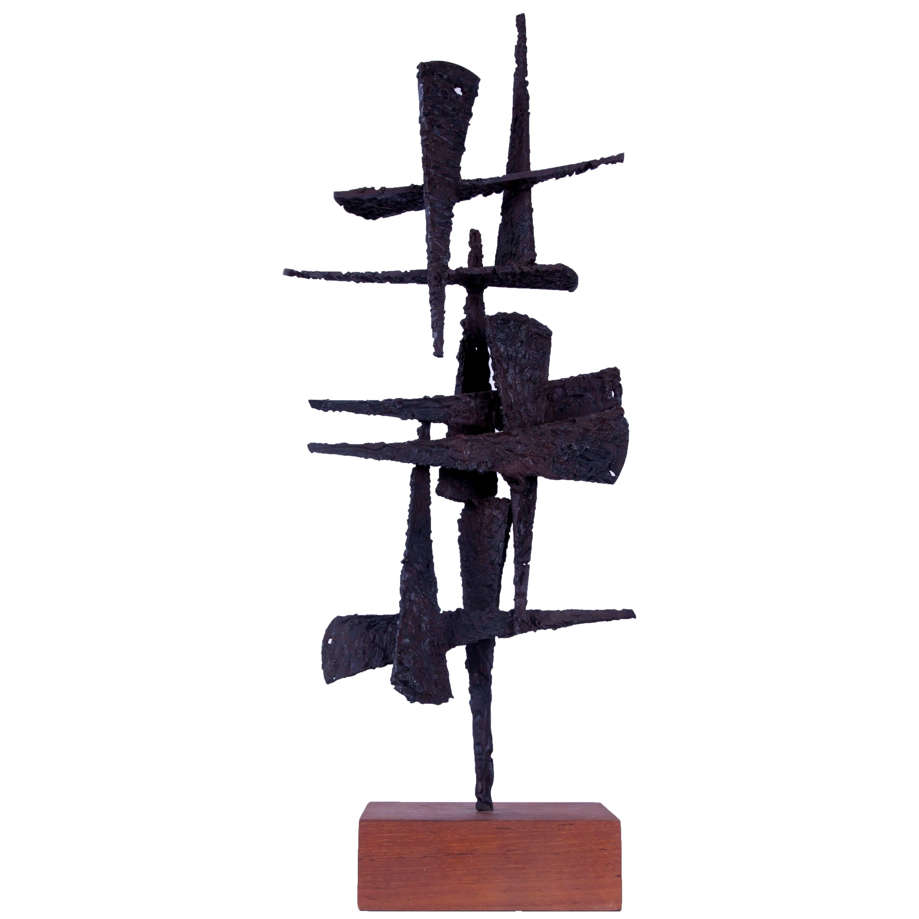 Contemporary Torch-Cut Steel Brutal Sculpture by American Artist Joey Vaiasuso