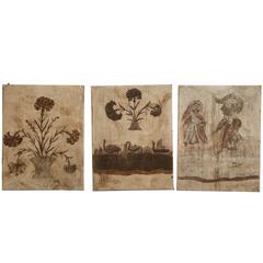 18th Century French Folk Art Canvases