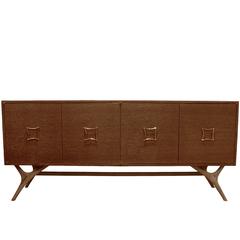 Brown Cerused Finn Leg Credenza