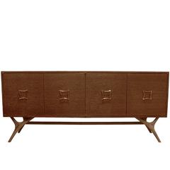 Brown Cerused Finn Leg Credenza