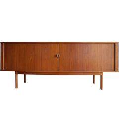 Peter Løvig Nielsen Teak Sideboard, Credenza with Tambour Doors