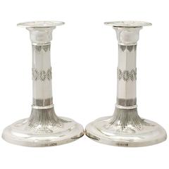 Sterling Silver Candlesticks, Antique Edwardian 5