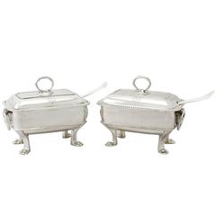 Georgian Sterling Silver Sauce Tureens with Ladles 7