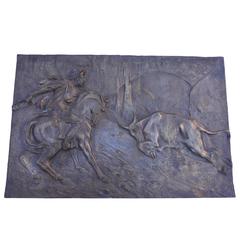 Bronze Bas Relief by Raffaello Romanelli, Italy, 1890