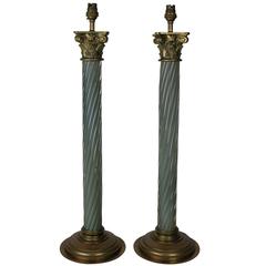 Antique A Pair of Russian Table Lamps