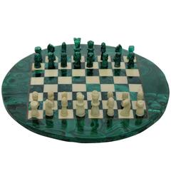 A Russian Traveling Malachite Chess Board 
