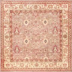 Large Square Antique Indian Agra Rug 9